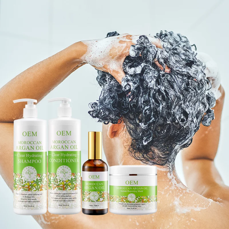 Natural Organic Girls Morocco Argan Oil Hair Mask Shampoo Conditioner Hair Care Set