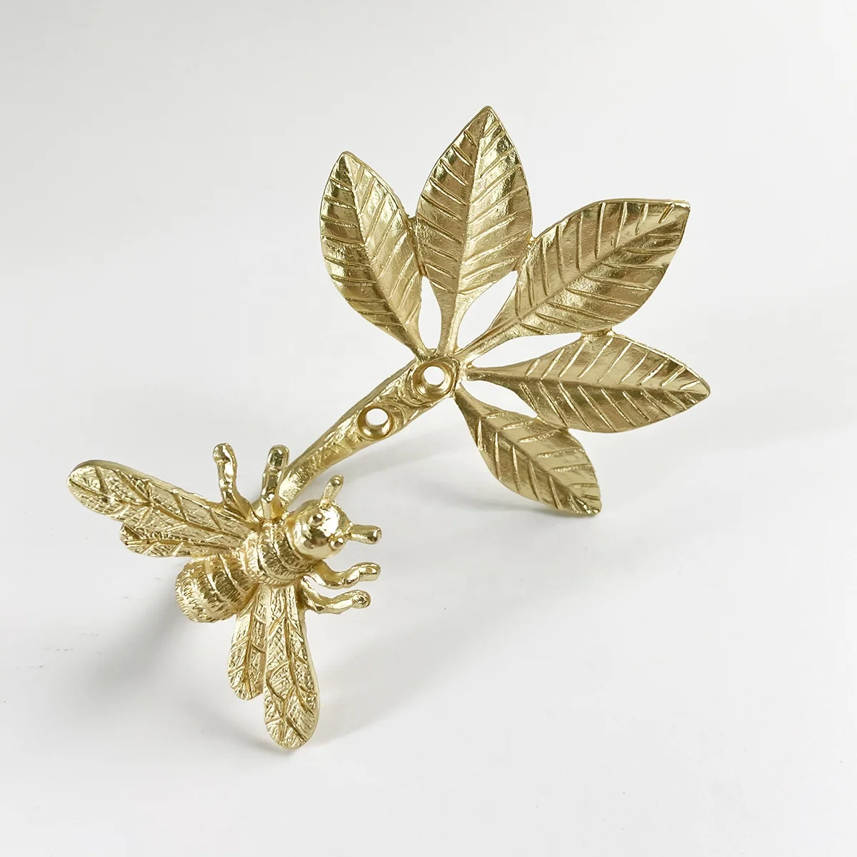 Customized Home Decorative Bee Shape Golden Wall Mounted Curtain Tieback Hanging Hook