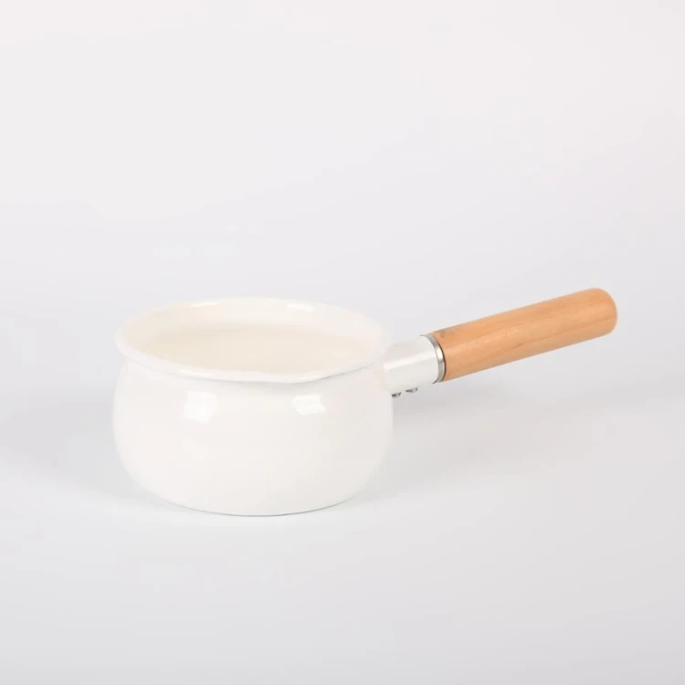 Wholesale Nonstick Enamel Saucepan Coffee Milk Sauce Pot Cooking Sauce Pan Boiling Gas Stove Enamel Pot