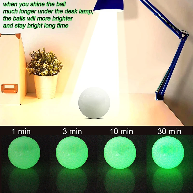 6pcs Golf Ball flashlight set with Box Glow Golf Ball Practice Ball at Night Gifts
