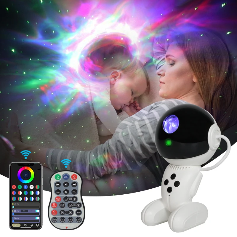 Kids Star Projector Galaxy Night Light Smart App Bluetooth for Xmas Bedroom Ceiling Decor Ambient Gift 360 Adjustable Starry Sky