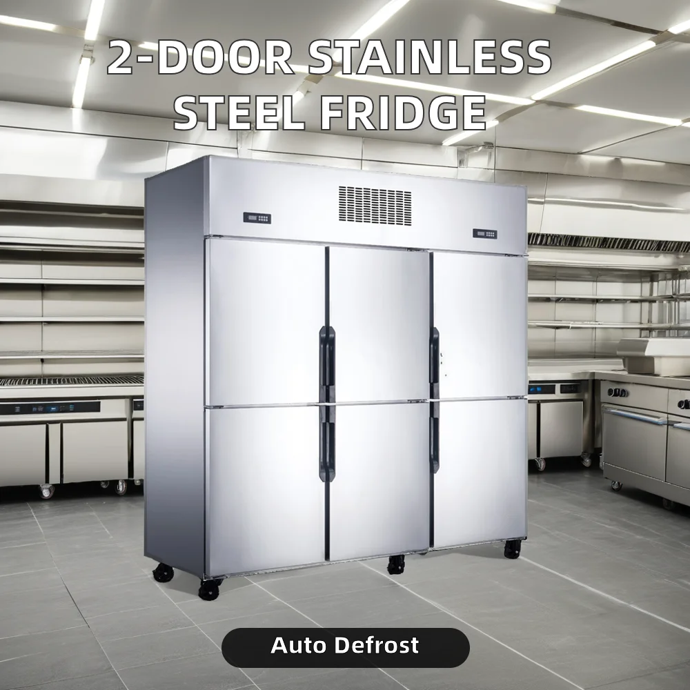 Commercial 6-Door Stainless Steel Upright Refrigerator Single-Temperature Cooler for Restaurant Use Open Door Type Cool Climate
