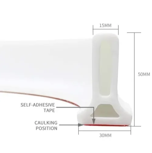 PVC anti-friction strip silicone rubber high quality bathroom water blocking strip