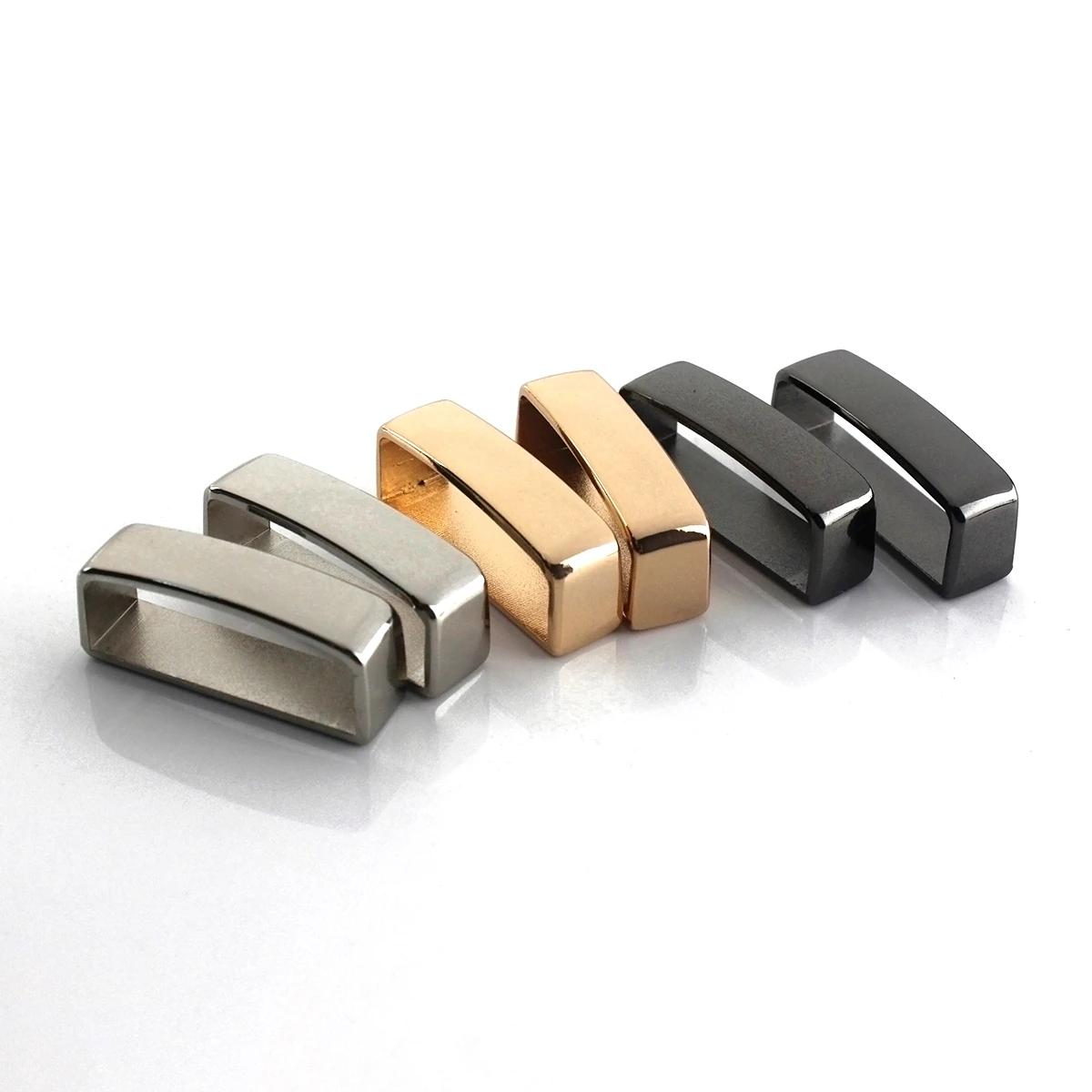 40mm Alloy Belt Keeper D Shape Loop Ring Buckle for Leather Craft Strap Parts Accessories Gold Silvery
