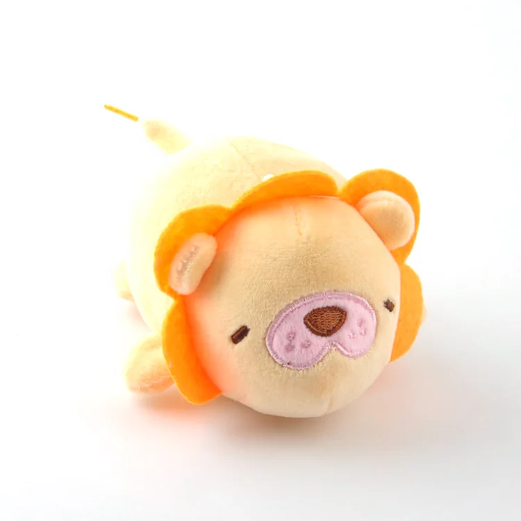 Custom small size cute plush keychains dog panda lion rabbit stuffed animal plush keychain toy