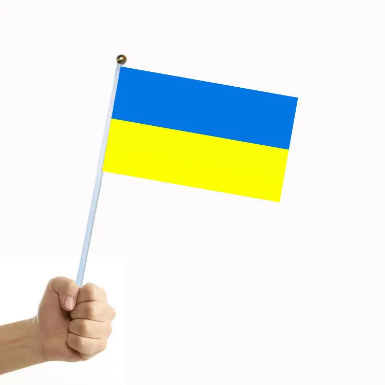NUOXIN оптовая продажа по индивидуальному заказу Полиэстеровые ручные украинские развевающиеся флаги