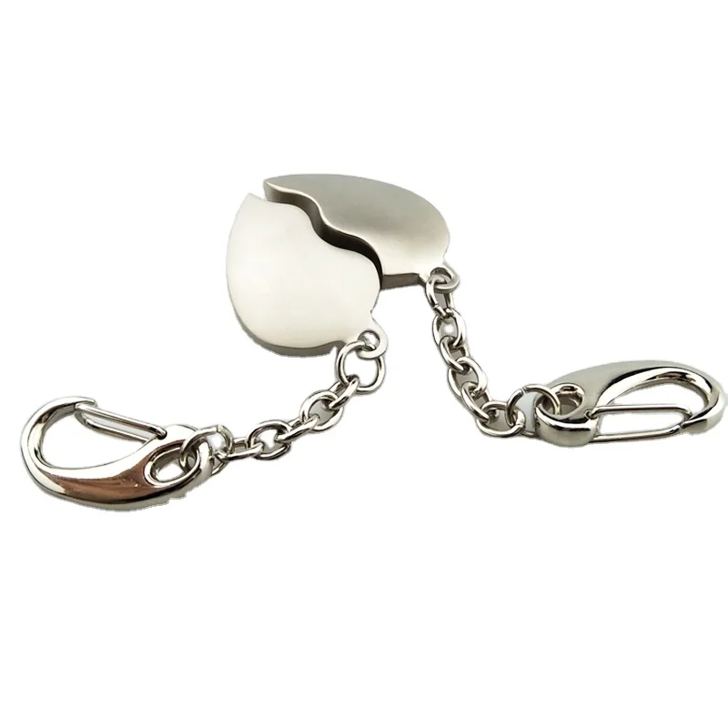 Custom couple keychain Love key Half Heart Shaped keychain