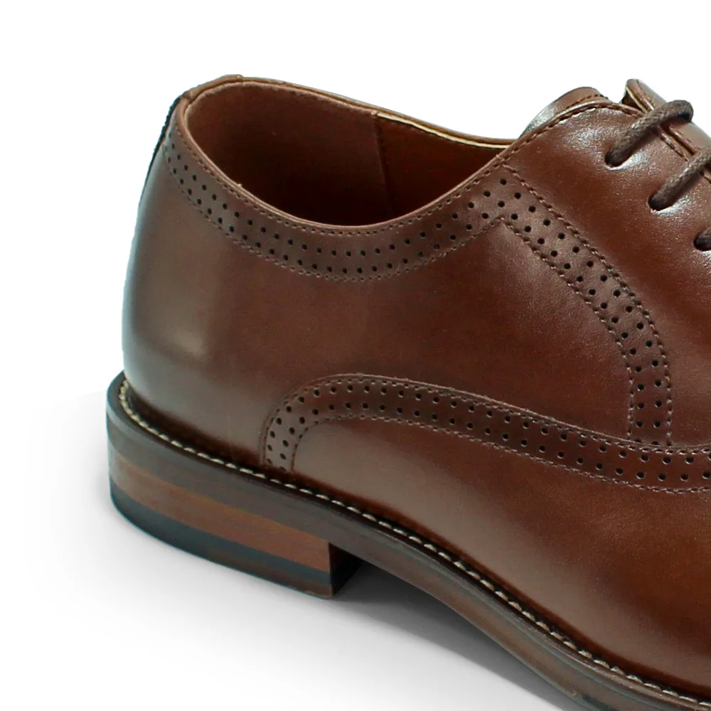 Лидер продаж классические туфли-броги для мужчин вечерняя одежда натуральная формальная обувь коричневые кожаные строченные туфли с острым носком