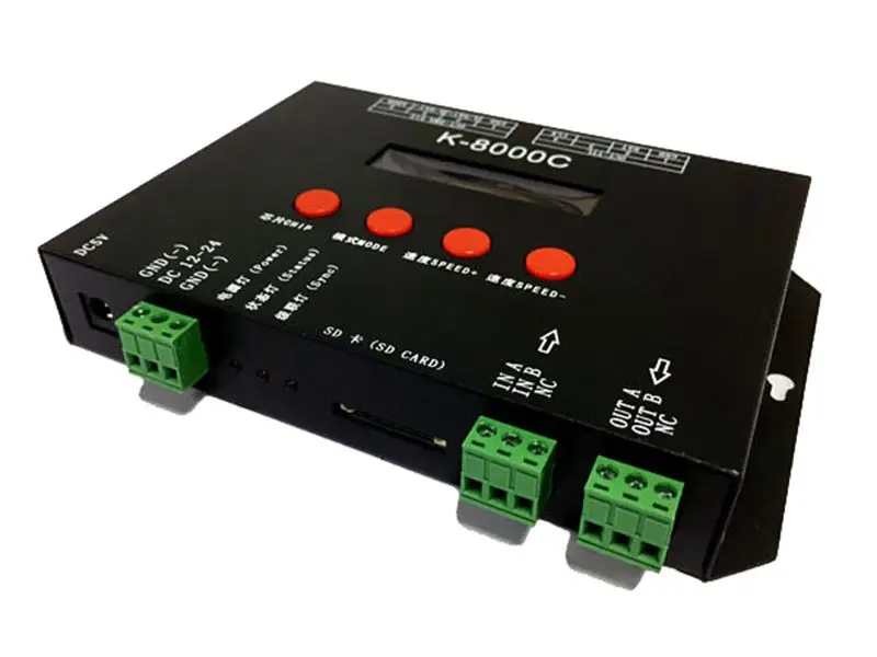 K-8000C контроллер SD-карты емкость 8000 пикселей светодиодное программное обеспечение для редактирования DMX соединение 12 В умный дом