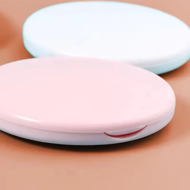LIFENG Custom Logo Mini Hand Held Makeup mirror Double-Sided ABS Handheld Cosmetic Compact Pocket Mirror for Travel