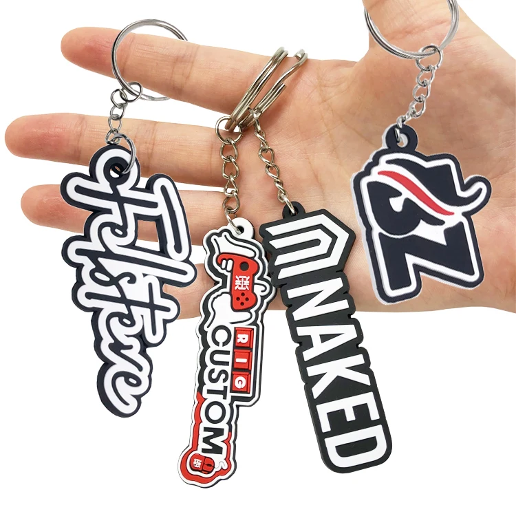 Изготовленный на заказ рельефный логотип мягкий 3D ПВХ силиконовый брелок в форме штамповки резиновый