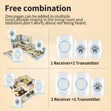 Pet Training Kit Pet Doorbell Smart Music Doorbell Waterproof Wireless Touch For Pet Training