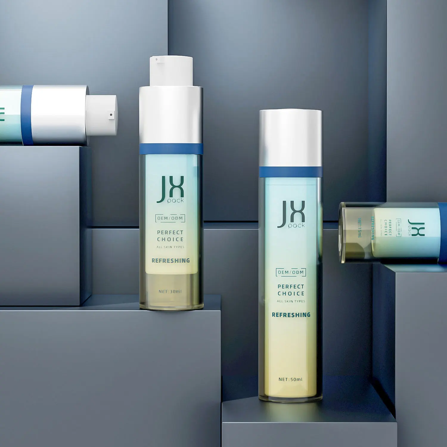 Fancy 30 50 100 120 ml moisturizer cosmetic vacuum packaging acrylic airless pump plastic lotion bottles dispenser