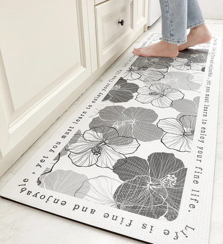 Нескользящий кухонный дверной коврик, Резиновая подложка, набор кухонных ковриков, удобный стоячий коврик из ПВХ и кожи, коврик для пола против усталости