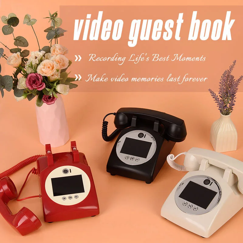 Phone Video Guest Book Record Retro Audio Guest Book Vintage Guestbook Antique Telephone Wedding Party Home