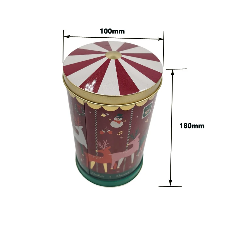 manufacturer Carousel cartoon music tin box Christmas gift Empty metal packaging horse mouth metal can
