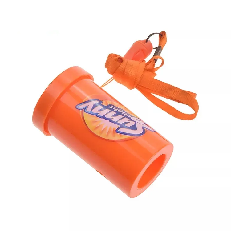 Novelty Items Promotion Plastic Blow Round Mini Air horns Whistle Rescue Sport Fans Cheering Air Horn With Whistle