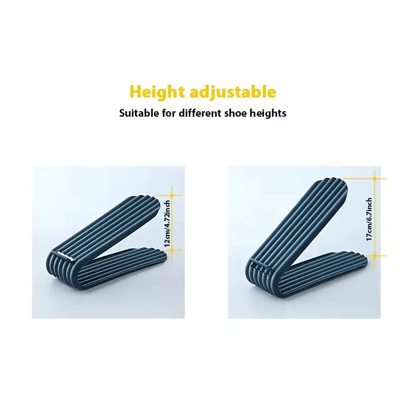 High quality plastic adjustable shoe rack double-layer stackable shoe rac, space saving storage rack bracket easy to disassemble