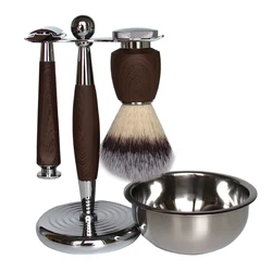 Badger Brush with uber-soft bristles comes with a black handle and chrome base