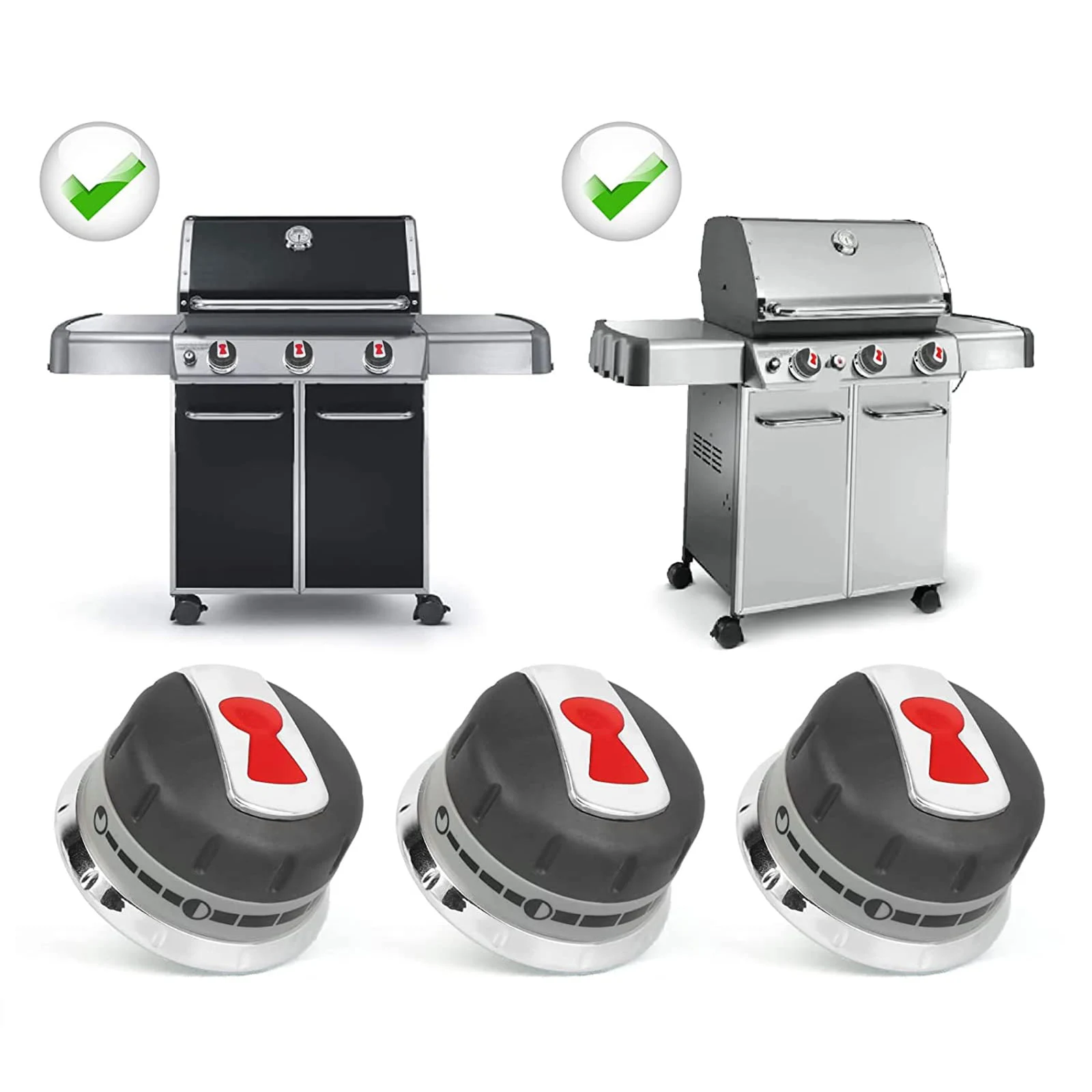 88848 Gas Grill Burner Knobs Replacement for Weber Genesis Grill Parts 300 Series (2011-2016) Genesis E-310,E-320,E-330