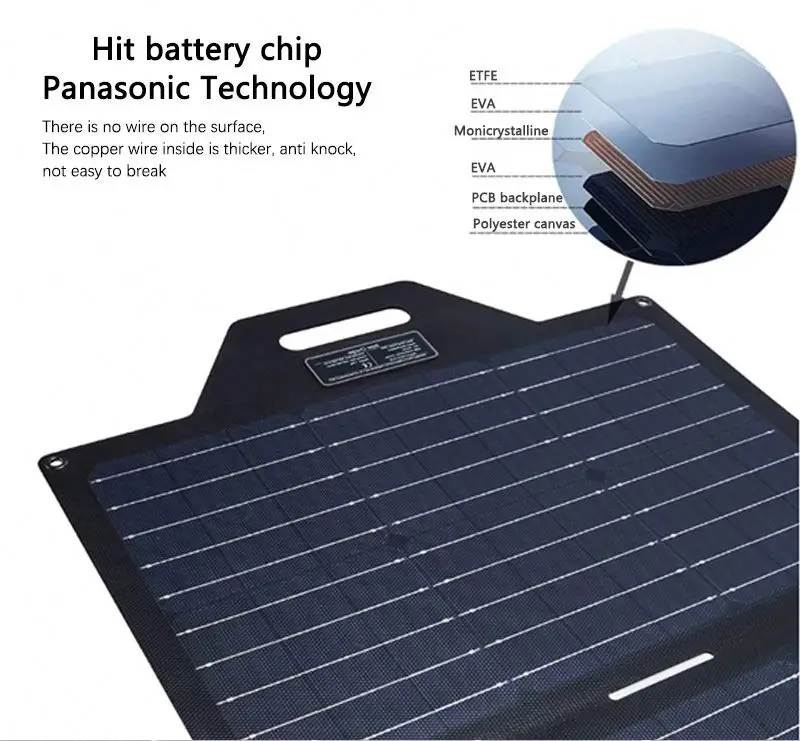 60W 50W 40W 2 USB 5V 18V 24V DC Usb output portable outdoor system solar panels Charger for camping For Portable Power Station