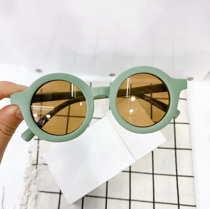 Custom Logo Sports Fashionable Kids Sunglasses 2024 Lucky Children Baby Toddler Shades Color Round Sun Glasses For Kids