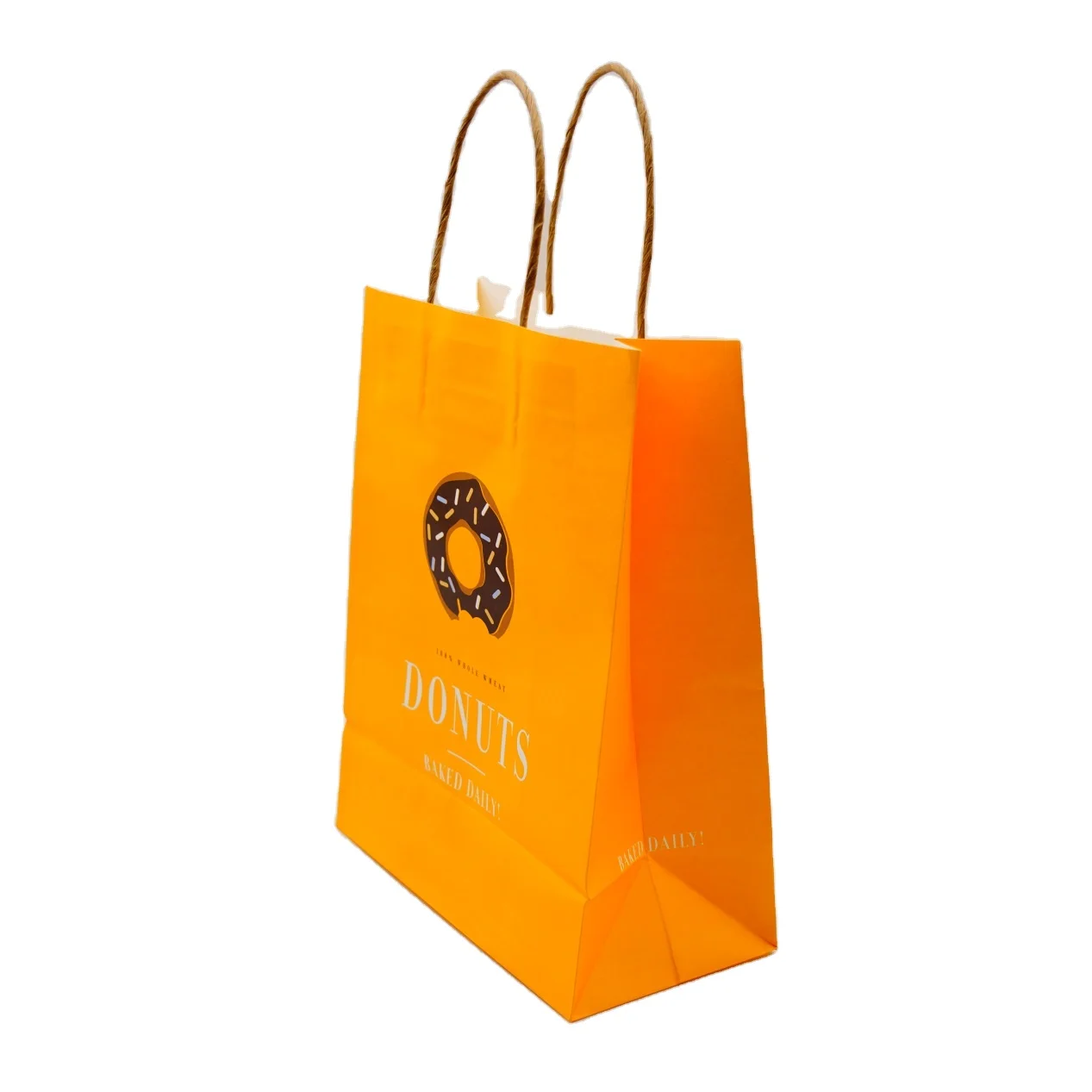 cheap price paper packaging recycle kraft paper bag with handle new design shopping food paper bag packaging  logo
