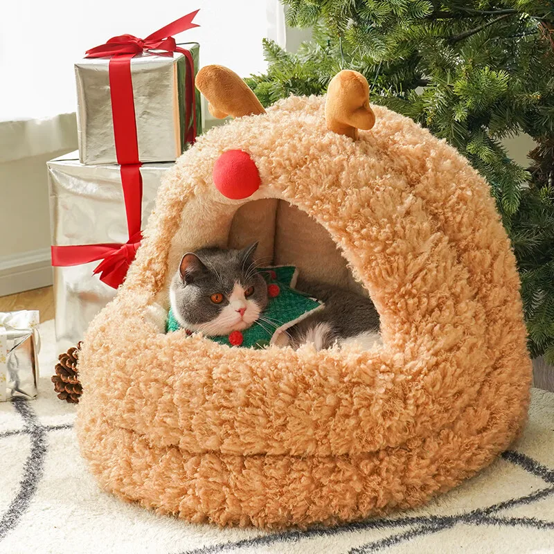 Elk Christmas Dog Bed Suitable For Dogs And Cats  Keep Warm In Winter Cat Mat Universal for all seasons Dog Bed for Medium