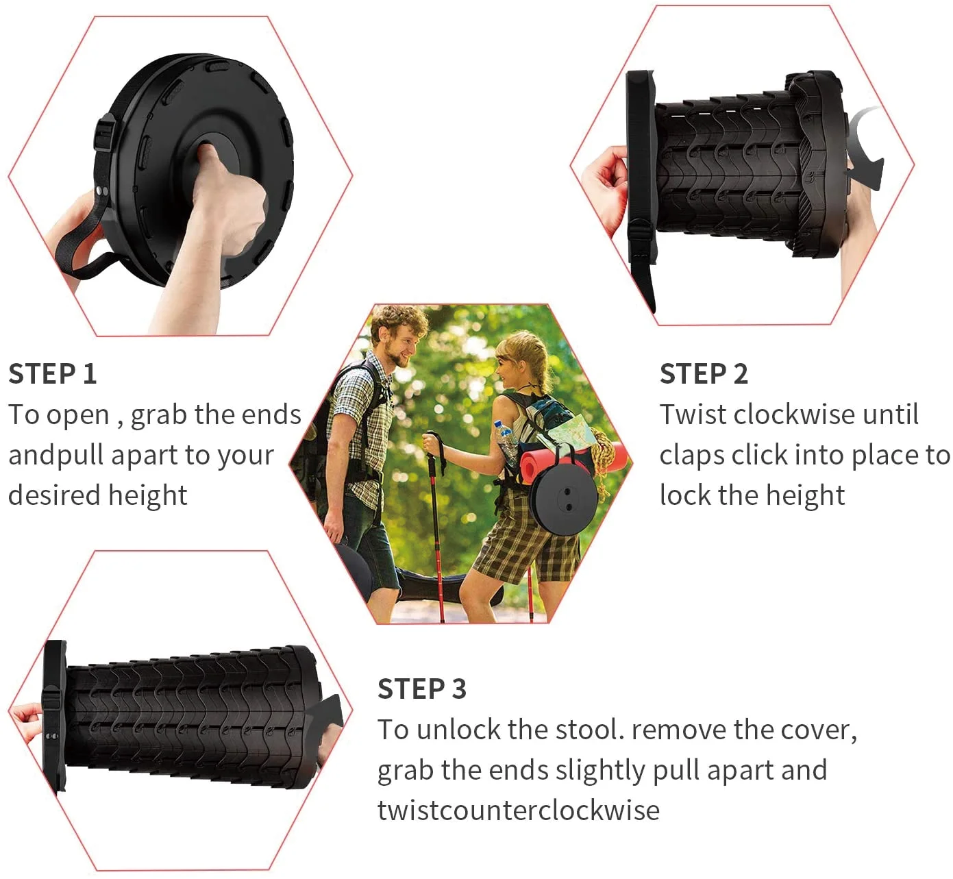 High quality Retractable Stool Folding Telescopic Stool Lightweight Sturdy