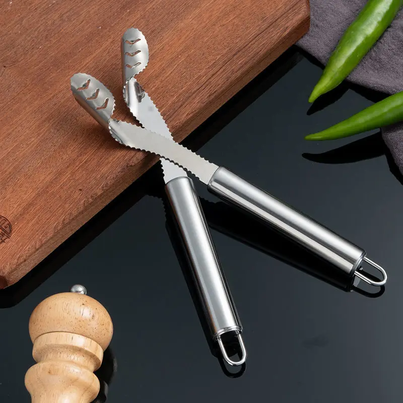 Stainless Steel pepper core Serrated Seed Remover stripper kitchen gadget corer