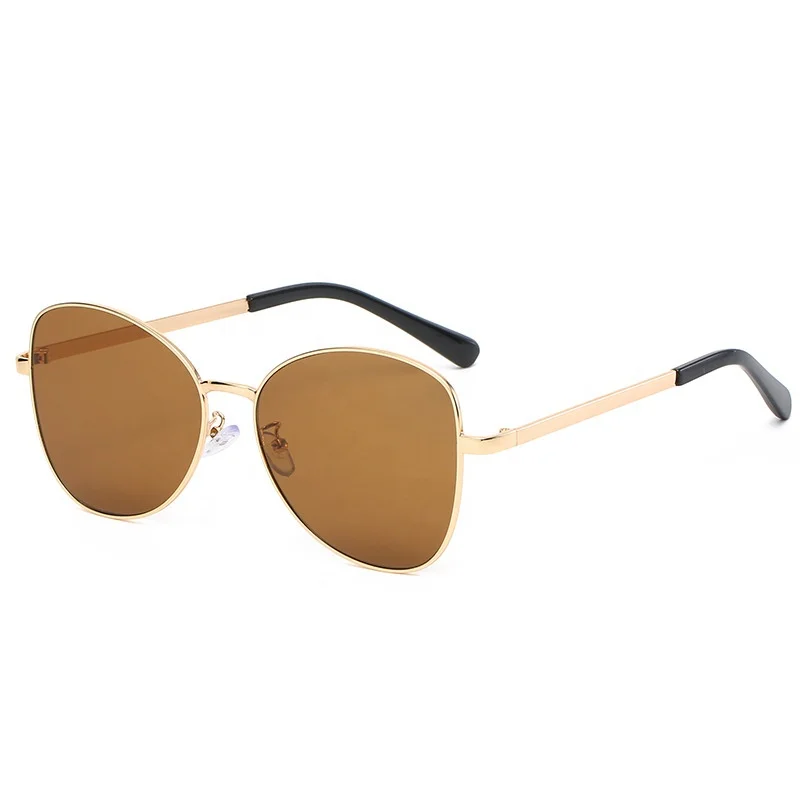 New oval large frame metal sunglasses men women custom logo street outdoor shade sunglasses round face glasses