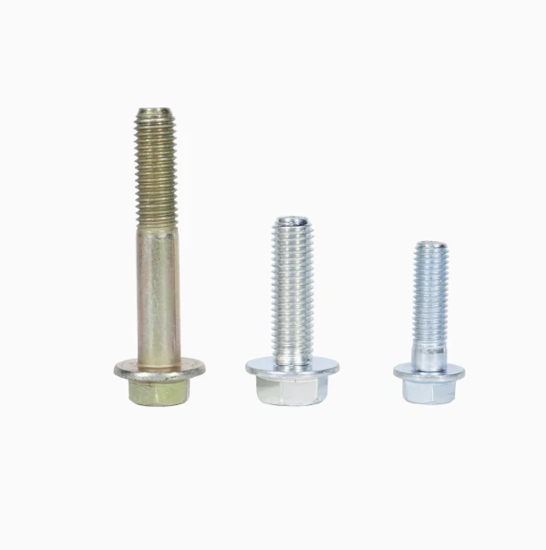 Full Thread Metric DIN6921 Hex Flange Bolt Fasteners Grade 10.9 Color Galvanized Steel with Zinc and Plain Finish