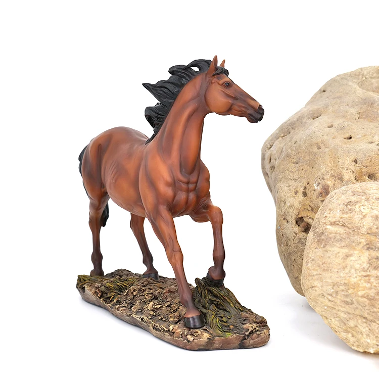 Resin Brown Running Horse Pendulum Table Top Crafts Ornaments Home Decor and Gift
