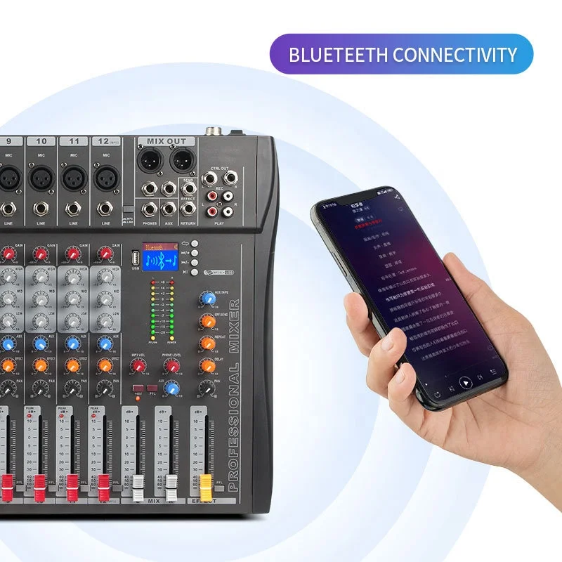 12 Channel Factory Directly Sale  Mixer DJ Controller Professional Digital  Audio Console Mixer