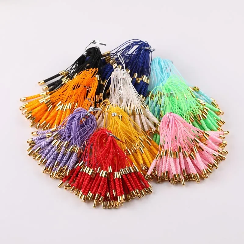 50pcs Mobile phone rope pendant short rope pendant mobile phone chain key ring hanging ornaments diy accessories