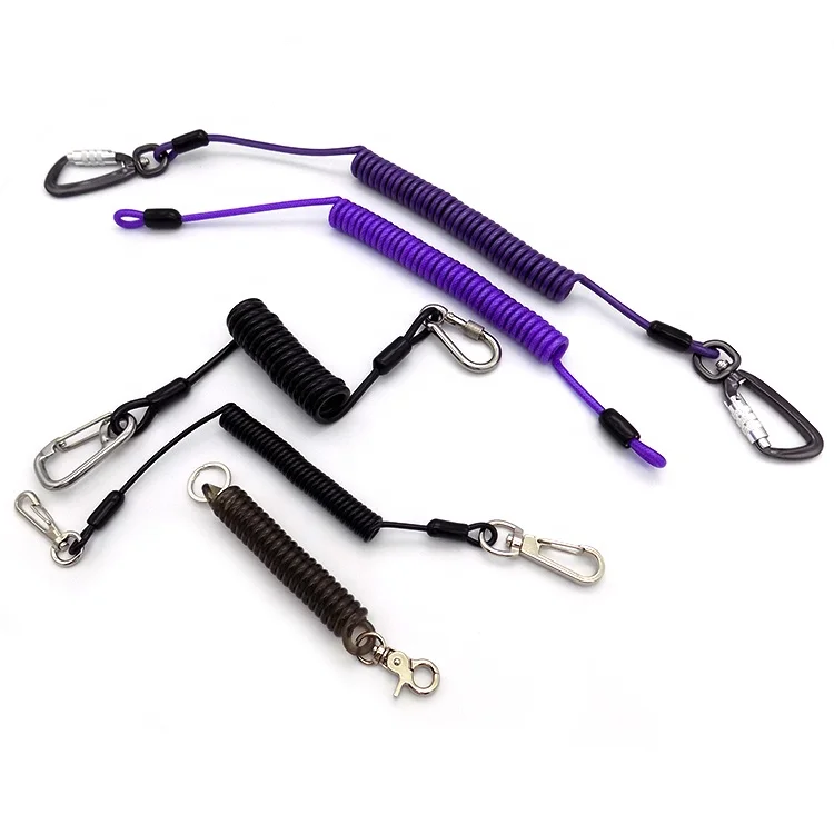 Marine Boat Outboard Safety Kill Switch Keys Sprial Coiled Lanyard Safety Lanyard for Scaffold Spanner