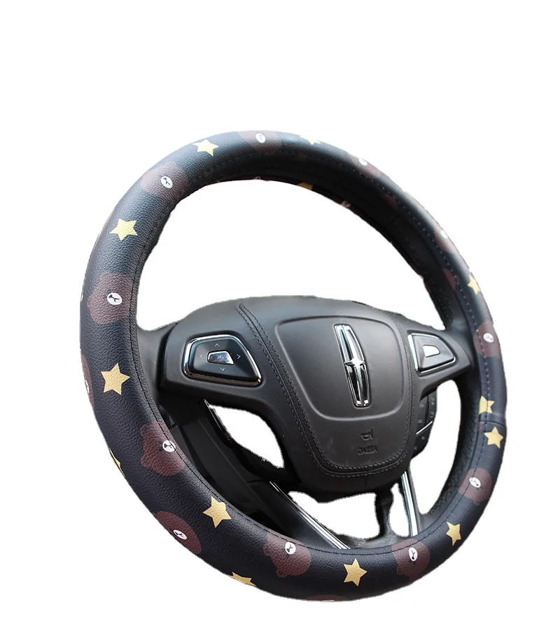 2021 new hot Microfiber Leather car steering wheel cover parts for all seasons with Women Universal