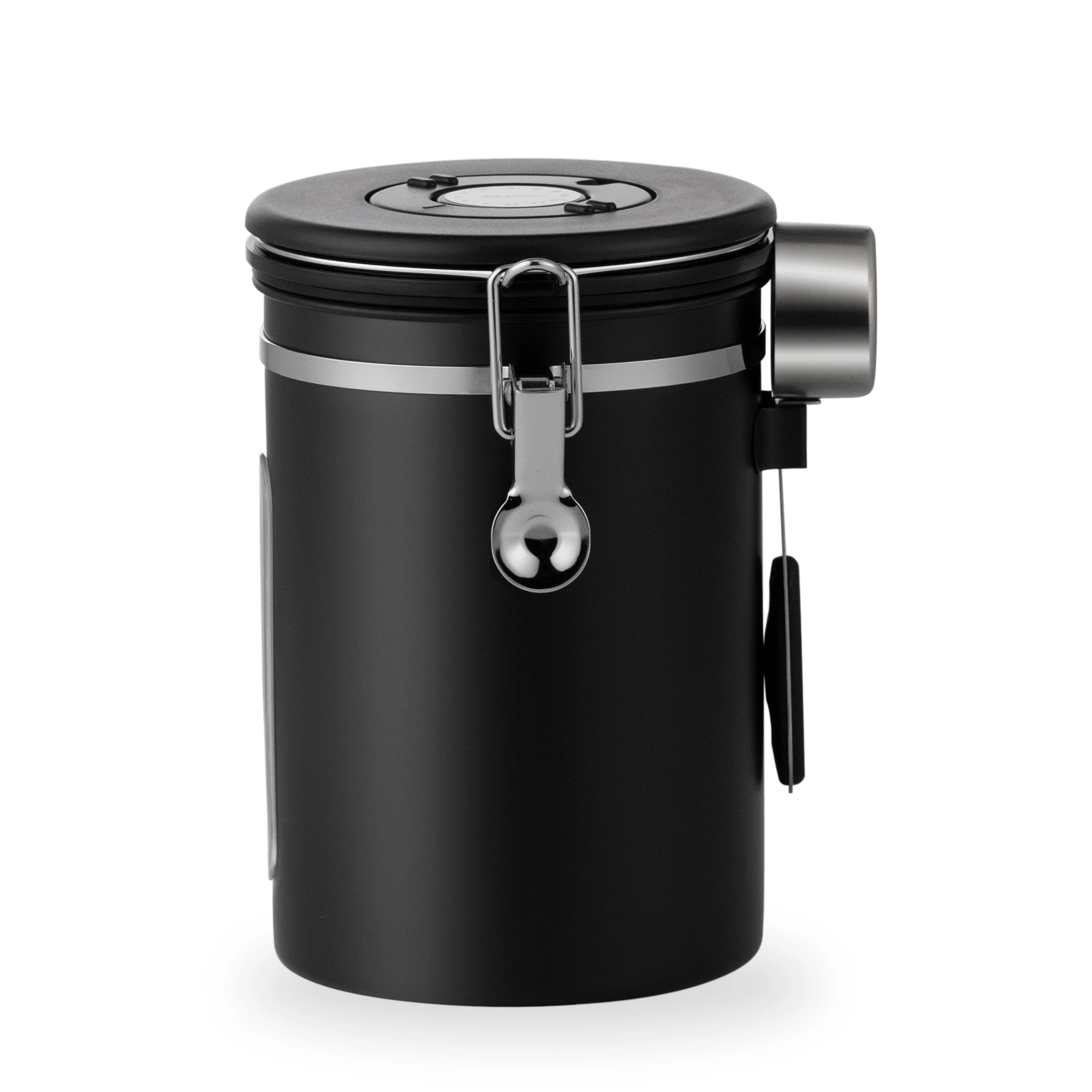 Storage Tank 304 Stainless Steel Exhaust Valve Dustproof with Cover Sealed Coffee Bean Ground Coffee Sealed Tank Storage Tank