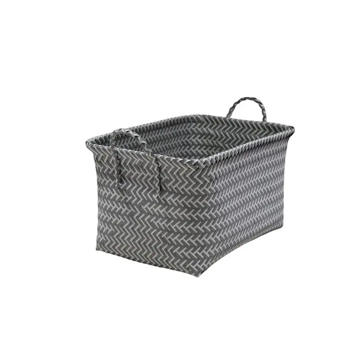 Handicraft Weave Basket No-Woven Pp Polypropylene Box Fiber Ribbon Fabric Desk Nylon Strap Woven Storage Basket