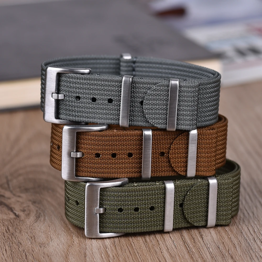 JUELONG Watch Strap 20mm 22mm Nylon Watch Strap Braid Ballistic Fabric Watch Band Ribbed Nylon Strap
