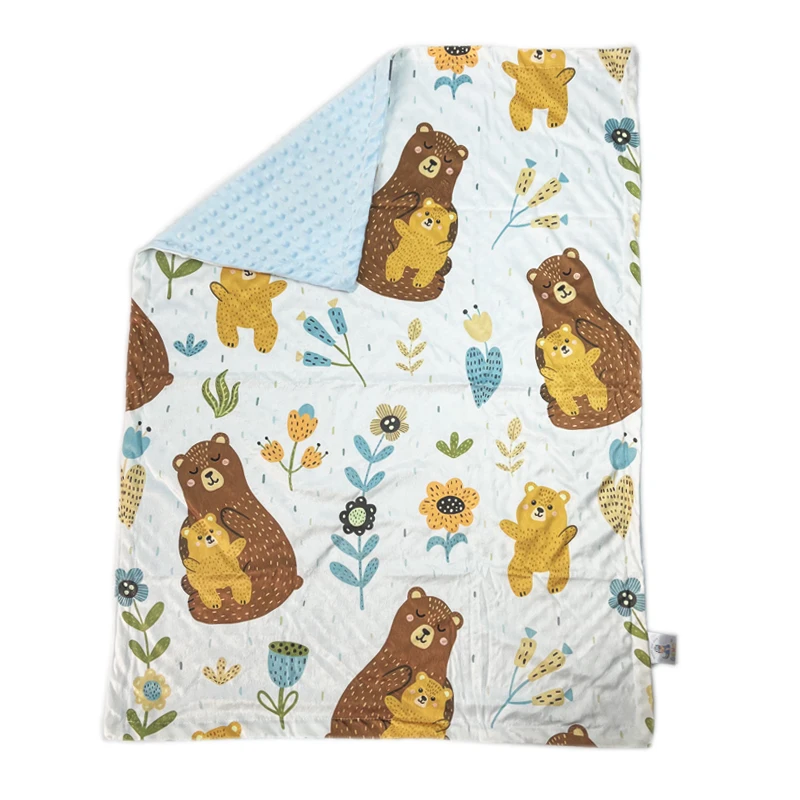 Customized Printing Summer Baby Sleeping Blanket Double Layers minky baby Blanket
