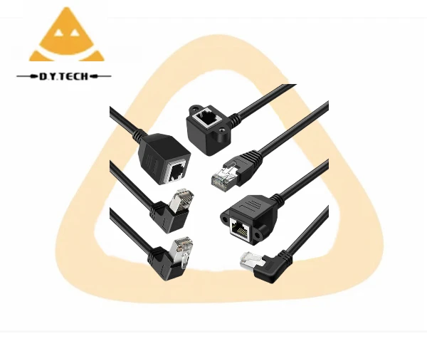 Extension Network LAN Cable Patch Cord Cable Factory Price RJ45 Male to RJ45 Female Black PVC Poly Bag Network Cat 8 Cable