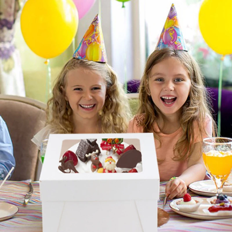 High quality cake packaging box candy paper box Birthday Dessert Containers Collapsible Food Grade Cake Boxes With Window