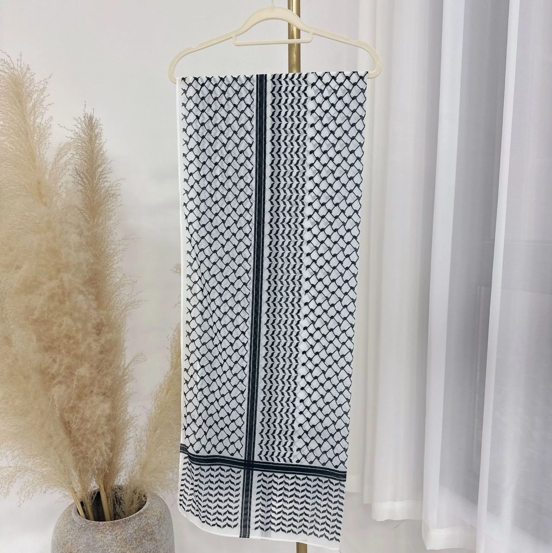 net print modal ladies hijab for muslim palestine keffiyeh scarf breathable light weight chiffon hijab