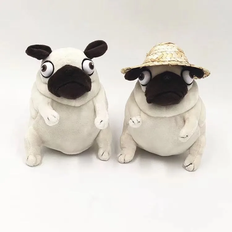 Factory Sale Lovely 10/15/16cm Pug Puppy Keychain Small Ugly Pug Dog Plush Doll Key Ring Fat Dog Pendant Backpack Accessories