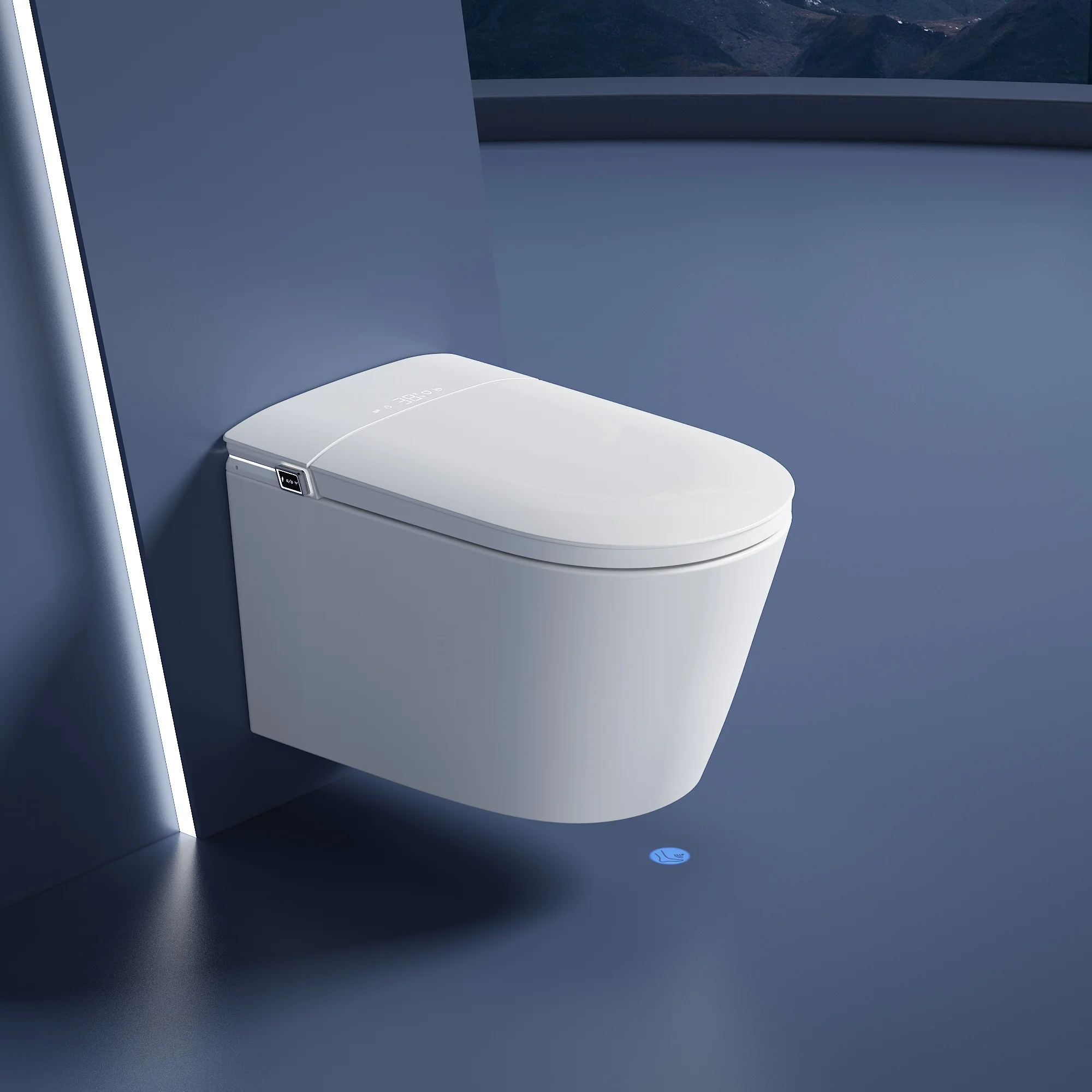 New Arrival Intelligent Wall Mounted Toilet Bowls Rimless Water Closet Wall Hung Smart Toilet Wc With Remote Control