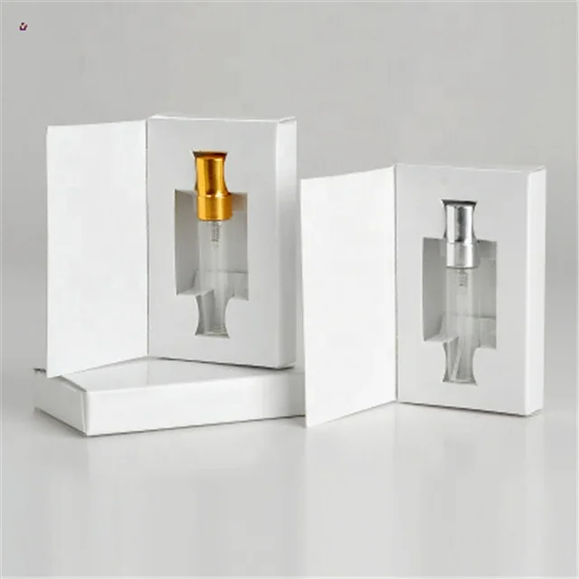 Empty aluminum glass perfume bottle 5ml 10ml glass spray with box