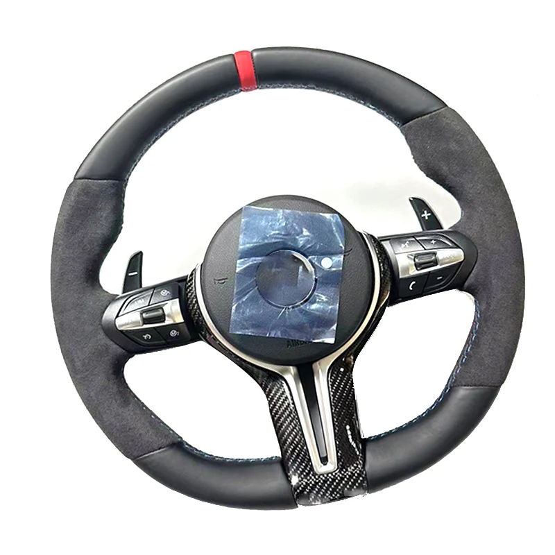 Steering Wheel  Replacement alcantara for BMW M2 M3 M4 M5 M6 M Performance Finish Weave Material Origin Glossy