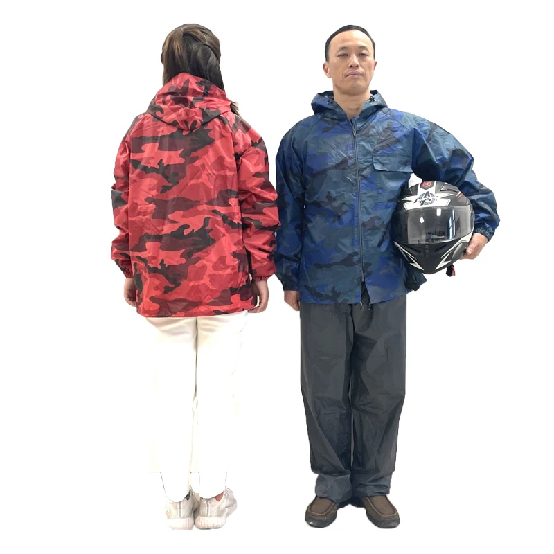 New camouflage casual raincoat riding suit custom-made low-cost design Rain jacket pants