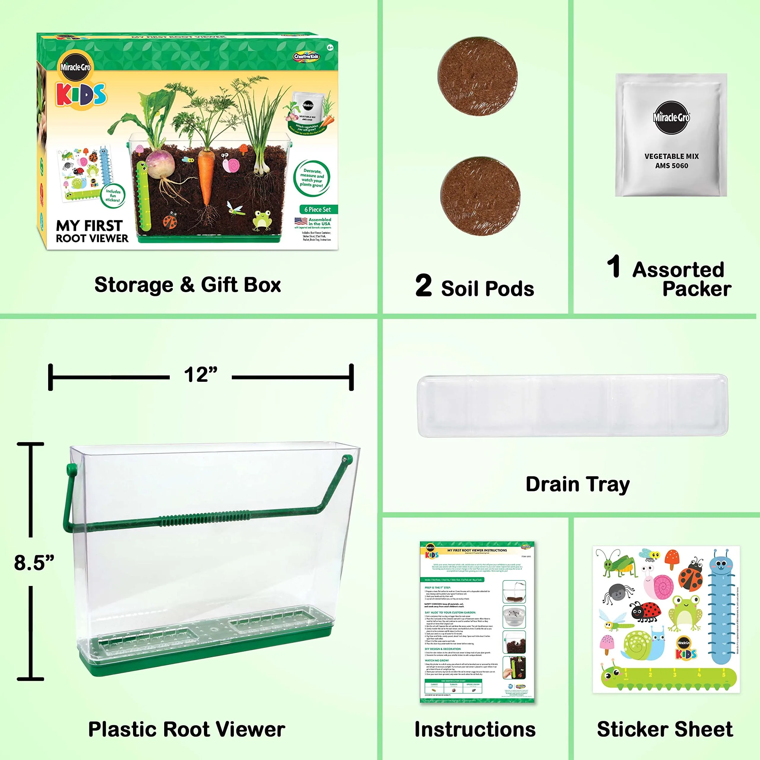Wholesale Miracle GRO My First Root Viewer Decorate & Plant Your Own Garden Stem Kit for children Educational Gardening Set